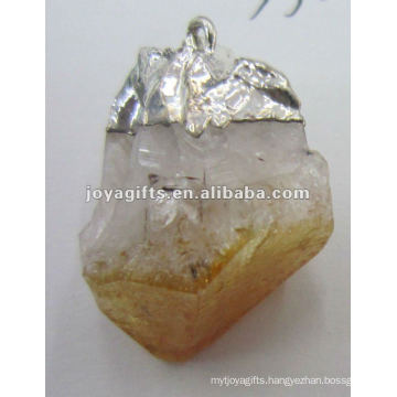 Raw natural Crystal donut Pendant